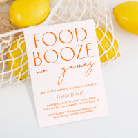 Blush Pink & Orange No Games Bridal Shower Invitat