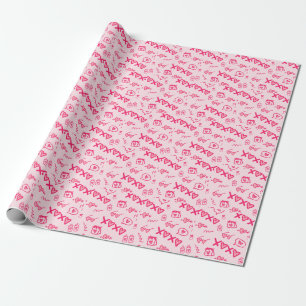 Blush Pink Overall Valentine's Day Wrapping Paper