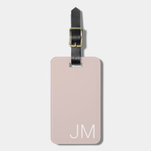 Blush Pink Oversized Monogrammed Initials Trendy Luggage Tag