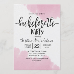 Blush Pink Paint Bachelorette Party Invitation