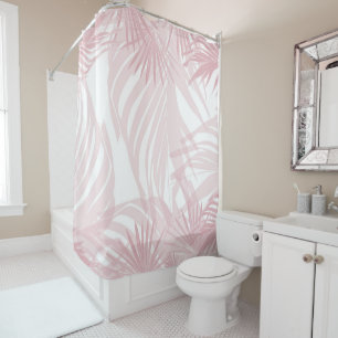Blush Pink Palm Bliss 1 #tropical #art Shower Curtain