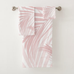 Blush Pink Palm Leaves Dream Cali Summer Vibes #1 Bath Towel Set