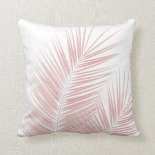 Blush Pink Palm Leaves Dream Cali Summer Vibes #1 Cushion