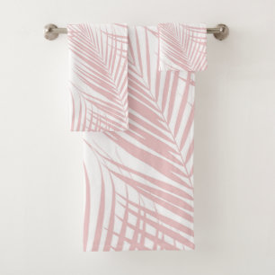 Blush Pink Palm Leaves Dream Cali Summer Vibes #2 Bath Towel Set