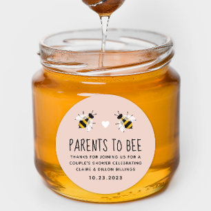 Blush Pink Parents to Bee Shower Favour Sticker