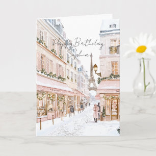 Blush Pink Paris Eiffel Tower Birthday Card