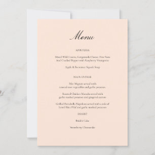 Blush Pink Pastel Menu Invitation