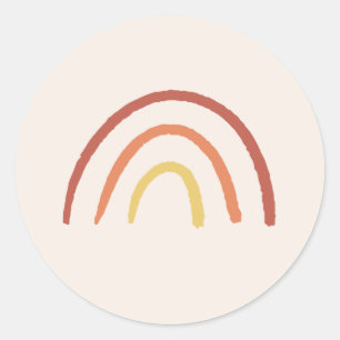 Blush Pink Pastel Terracotta Rainbow Cute Girly Classic Round Sticker