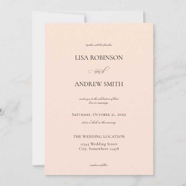 Blush Pink Pastel Wedding Invitation (Front)