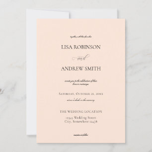 Blush Pink Pastel Wedding Invitation