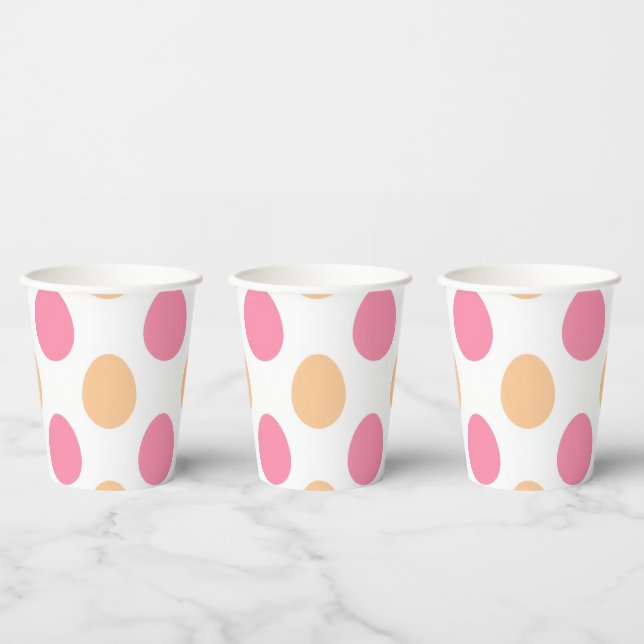 Blush Pink Peach Easter Eggs Paper Cups (Multi)