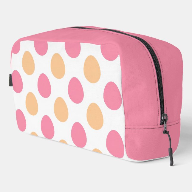 Blush Pink Peach Easter Eggs Pattern Toiletery Bag (Right Corner)