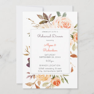 Blush Pink & Peach Floral Rehearsal Dinner V2 Invitation