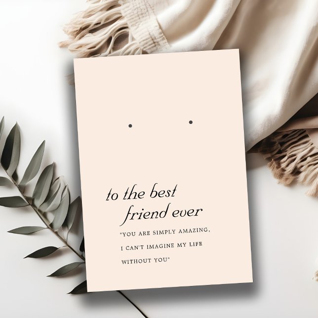 BLUSH PINK PEACH FRIEND EARRING DISPLAY CARD (Creator Uploaded)