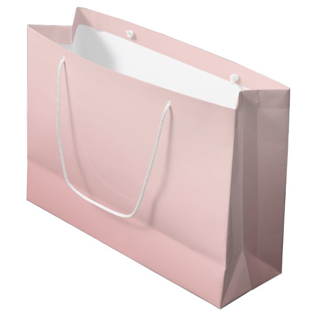 Blush Pink Peach Ombre Large Gift Bag (Front Angled)