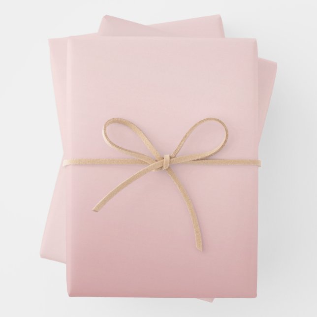 Blush Pink Peach Ombre Wrapping Paper Sheet (In situ)