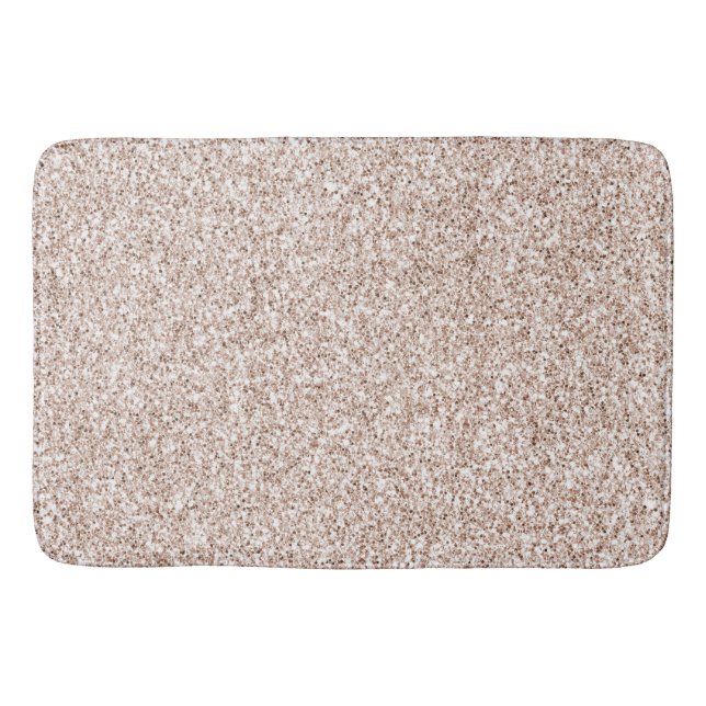 Blush Pink Peach Rose Glitter   Bath Mat (Front)