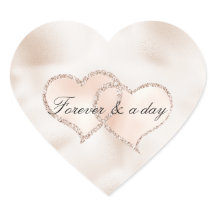 Blush Pink Peach Rose Glitz Hearts        