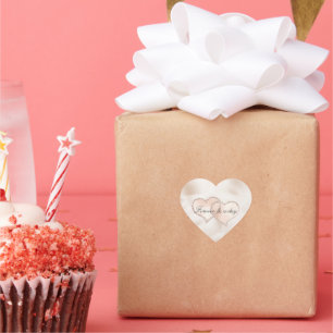 Blush Pink Peach Rose Glitz Hearts Heart Sticker