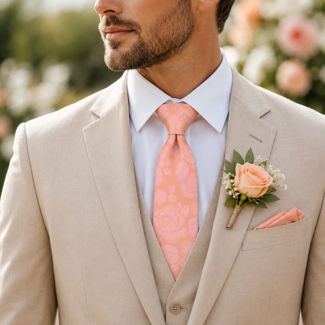 Blush Pink Peach Wedding Neck Tie (Creator Uploaded)