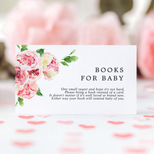 Blush Pink Peonies  Book for Baby Enclosure Card