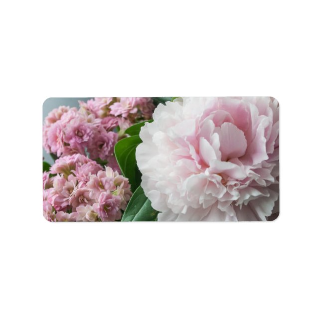 Blush Pink Peonies Label (Front)
