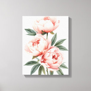 Blush Pink Peonies Watercolor Floral Print
