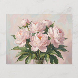Blush Pink Peony Bouquet Romantic Floral  Postcard