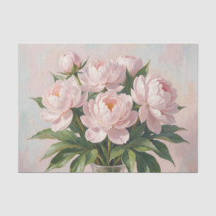 Blush Pink Peony Bouquet Romantic Floral Tissue Paper