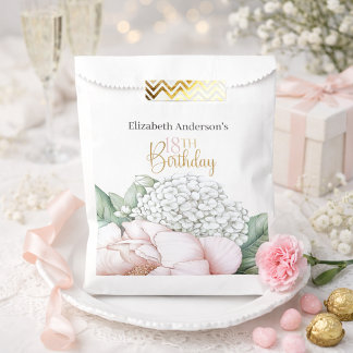 Blush Pink Peony Floral 18th Birthday  Favour Bags