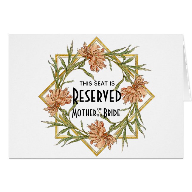 Blush Pink Peony Reserved Seat Wedding Sign (Front Horizontal)