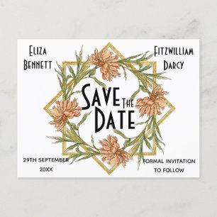Blush Pink Peony Save the Date Postcard