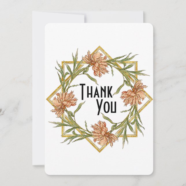 Blush Pink Peony Thank You card (Front)