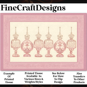 Blush Pink Perfume Bottles Decanters AD7 Decoupage Tissue Paper