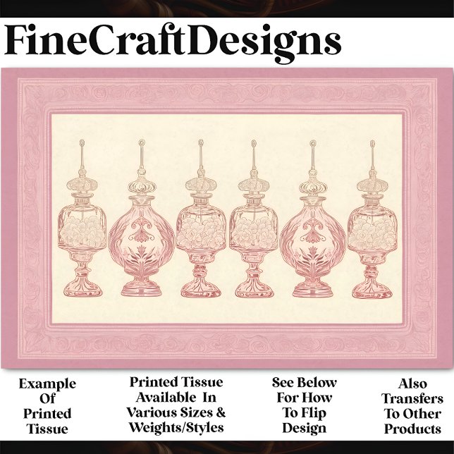 Blush Pink Perfume Bottles Decanters AD7 Decoupage Tissue Paper (Creator Uploaded)