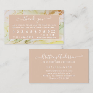 Blush Pink Personalised Beauty Loyalty Card