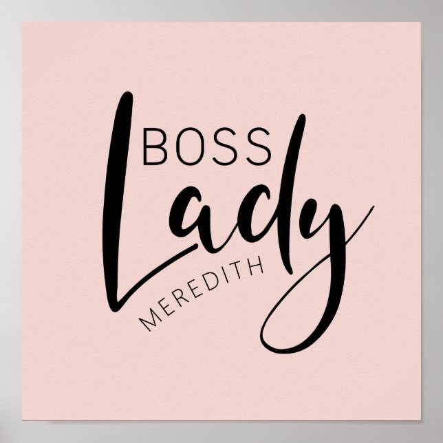 Blush Pink Personalised Boss Lady Logo Poster (Front)