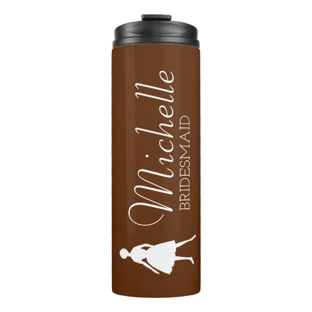 Blush Pink Personalised Bridesmaid  Thermal Tumble Thermal Tumbler (Front)