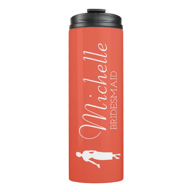 Blush Pink Personalised Bridesmaid  Thermal Tumble Thermal Tumbler (Front)