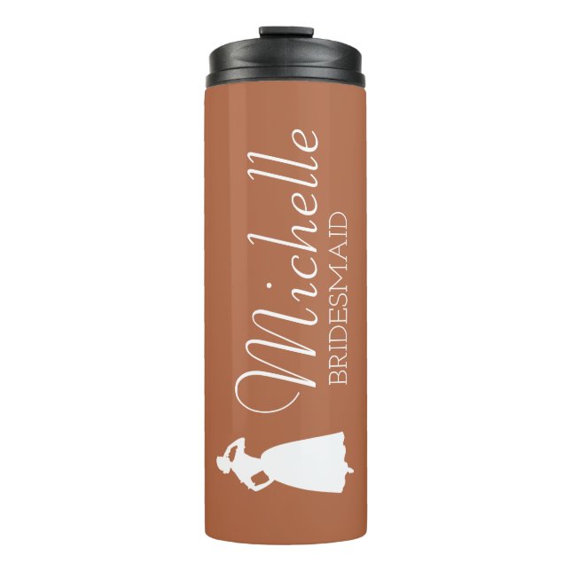 Blush Pink Personalised Bridesmaid  Thermal Tumble Thermal Tumbler (Front)