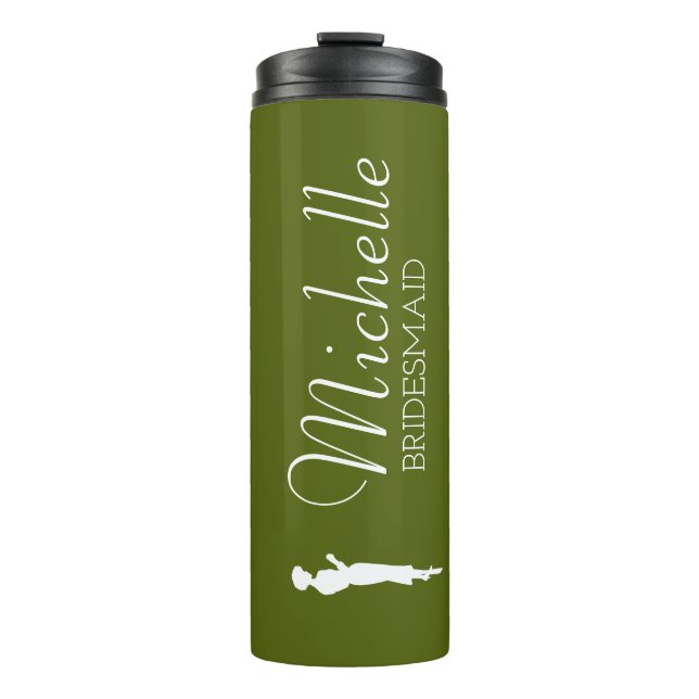 Blush Pink Personalised Bridesmaid  Thermal Tumble Thermal Tumbler (Front)