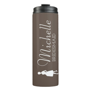 Blush Pink Personalised Bridesmaid  Thermal Tumble Tumbler