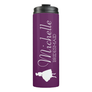 Blush Pink Personalised Bridesmaid  Thermal Tumble Tumbler