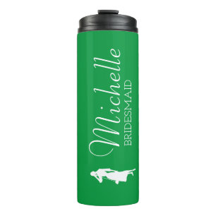 Blush Pink Personalised Bridesmaid  Thermal Tumble Tumbler