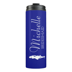 Blush Pink Personalised Bridesmaid  Thermal Tumble Tumbler