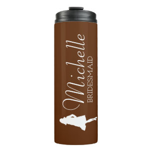 Blush Pink Personalised Bridesmaid  Thermal Tumble Tumbler