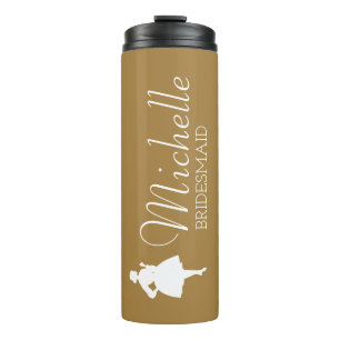 Blush Pink Personalised Bridesmaid  Thermal Tumble Tumbler