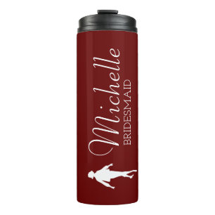 Blush Pink Personalised Bridesmaid  Thermal Tumble Tumbler