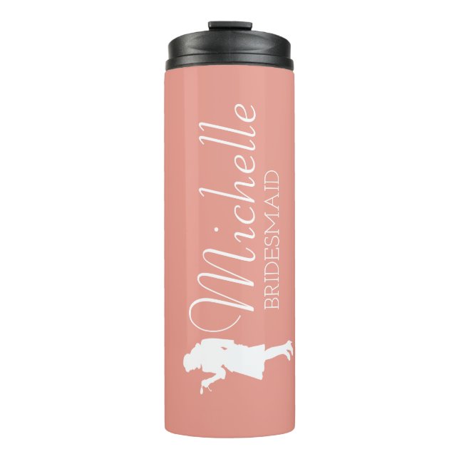 Blush Pink Personalised Bridesmaid Thermal Tumbler (Front)