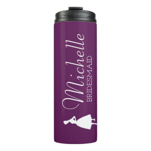 Blush Pink Personalised Bridesmaid  Thermal Tumbler